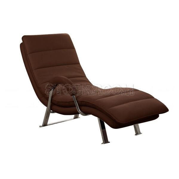 Illario Adjustable Leather Chaise Lounge Chair with Steel Frame