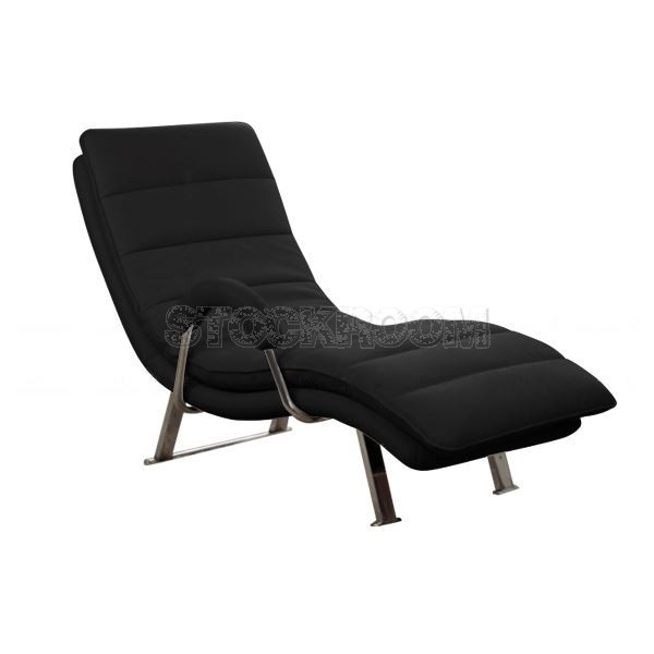Illario Adjustable Leather Chaise Lounge Chair with Steel Frame