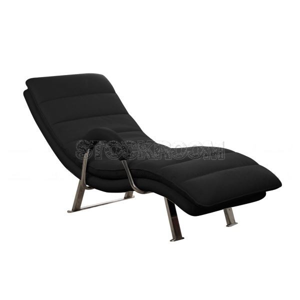 Illario Adjustable Leather Chaise Lounge Chair with Steel Frame