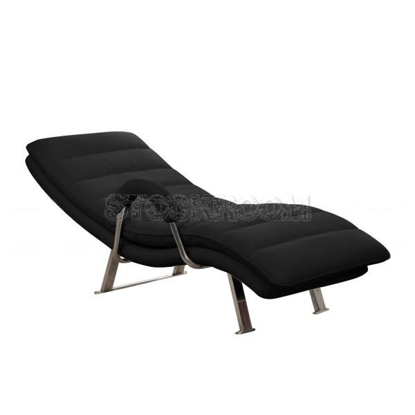 Illario Adjustable Leather Chaise Lounge Chair with Steel Frame