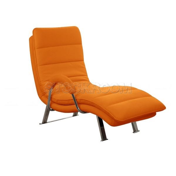 Illario Adjustable Leather Chaise Lounge Chair with Steel Frame