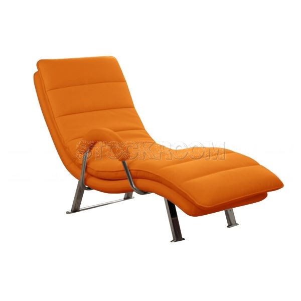 Illario Adjustable Leather Chaise Lounge Chair with Steel Frame