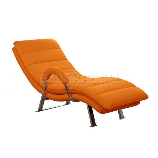 Illario Adjustable Leather Chaise Lounge Chair with Steel Frame