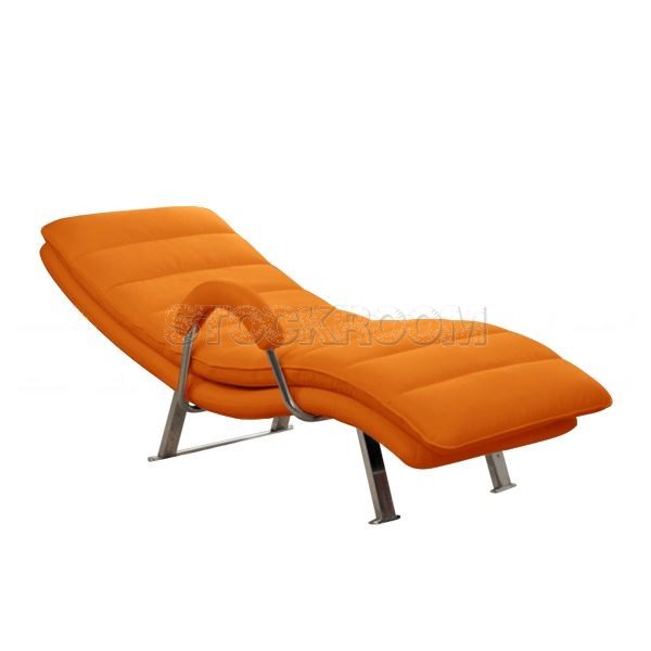 Illario Adjustable Leather Chaise Lounge Chair with Steel Frame