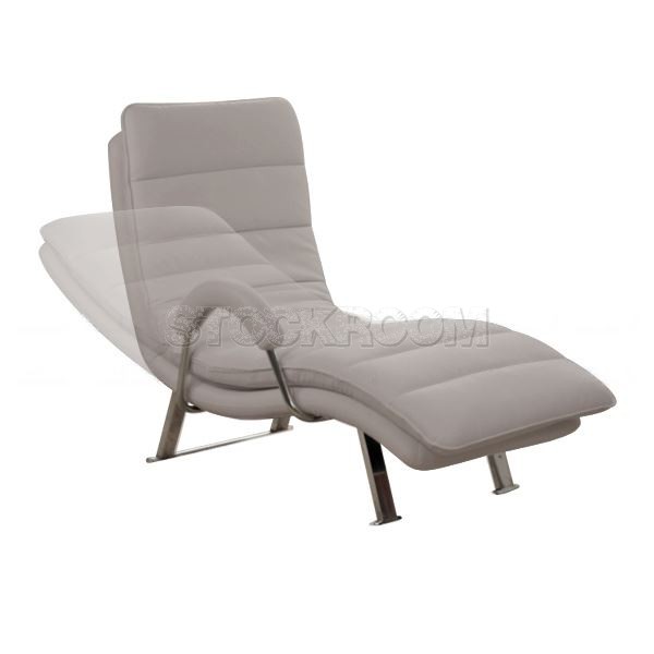 Illario Adjustable Leather Chaise Lounge Chair with Steel Frame