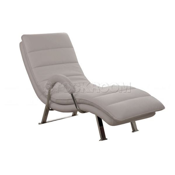 Illario Adjustable Leather Chaise Lounge Chair with Steel Frame