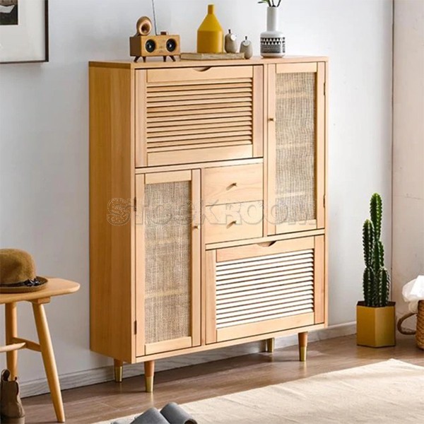 Lavora Solid Wood Designer Shoe Storage Cabinet