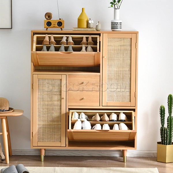 Lavora Solid Wood Designer Shoe Storage Cabinet