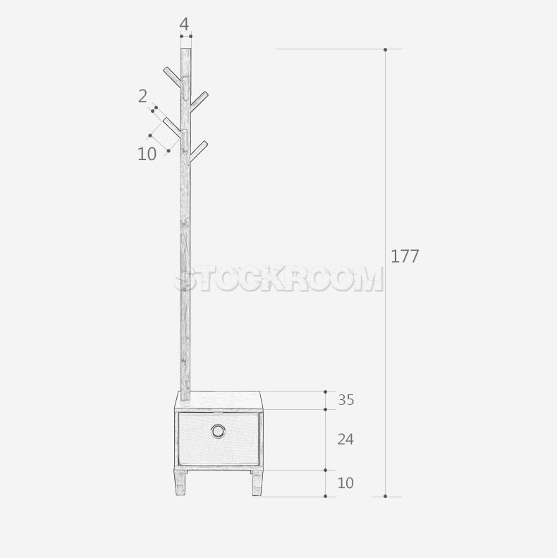 Pandora Style Coat Stand with Drawer