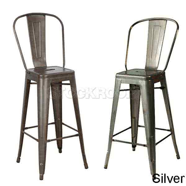 Xavier Pauchard Tolix Style Bar Stool - High-Back