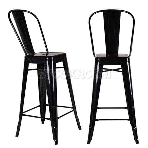 Xavier Pauchard Tolix Style Bar Stool - High-Back