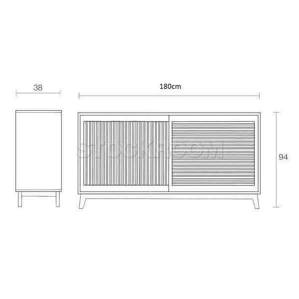 Nadia Solid Oak Wood Storage Cabinet / Sideboard