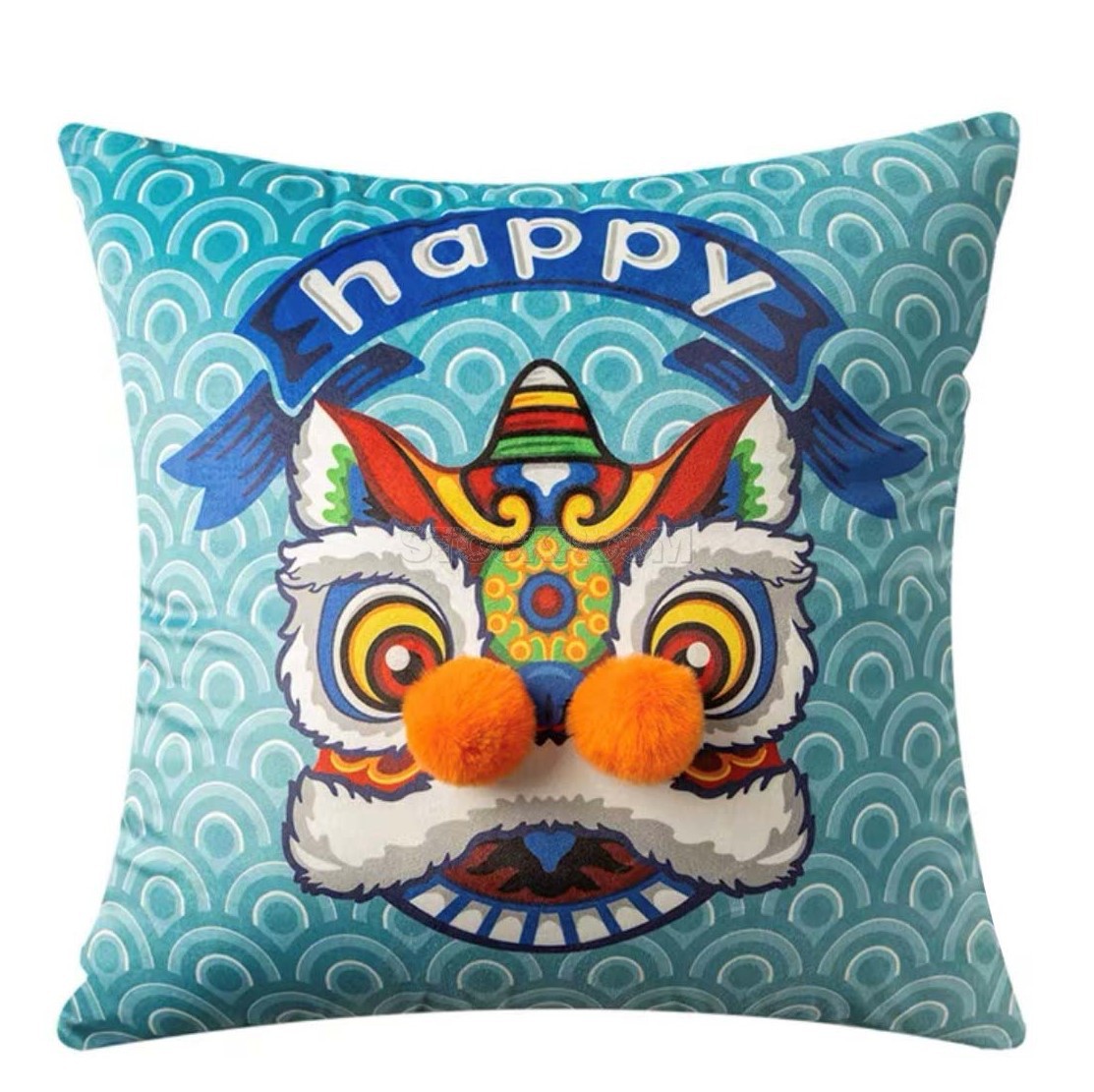 Chinese Style Lion 2 Decorative Cushion