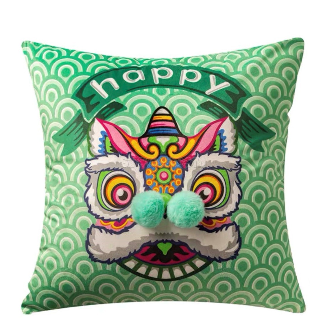 Chinese Style Lion 2 Decorative Cushion