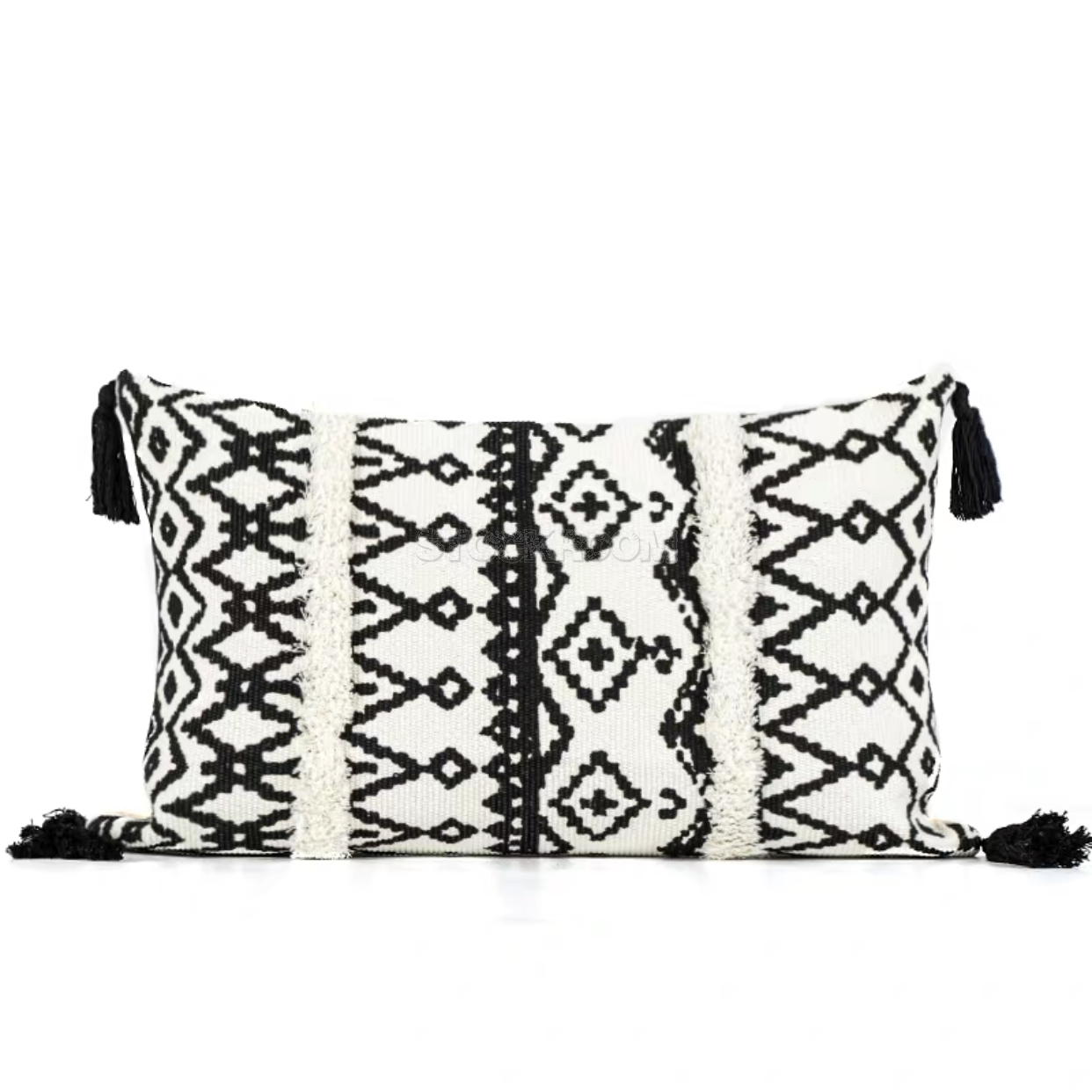 Intertwined Geometric Rectangle Cushion D (With Tassel)