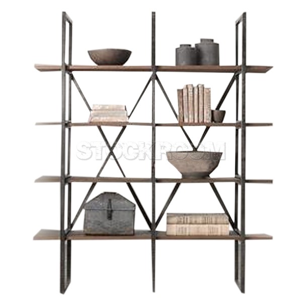 Isabelle Industrial Loft Reclaimed Solid Wood Bookshelves