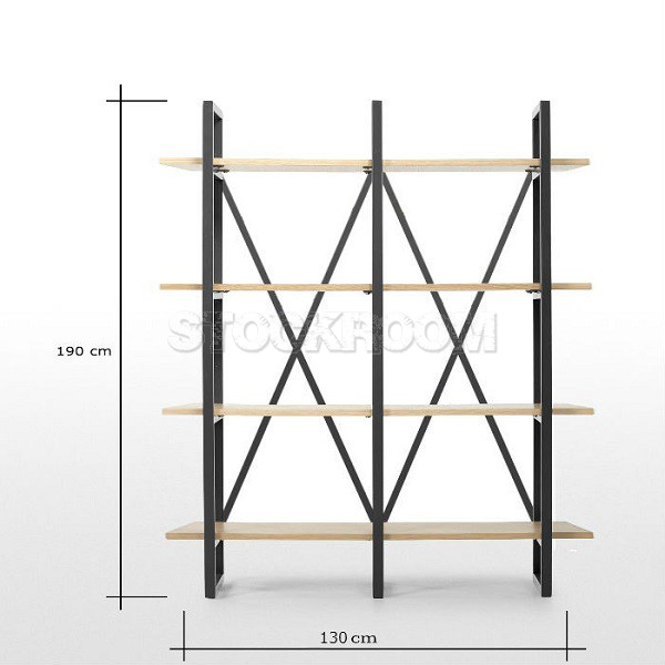 Isabelle Industrial Loft Reclaimed Solid Wood Bookshelves