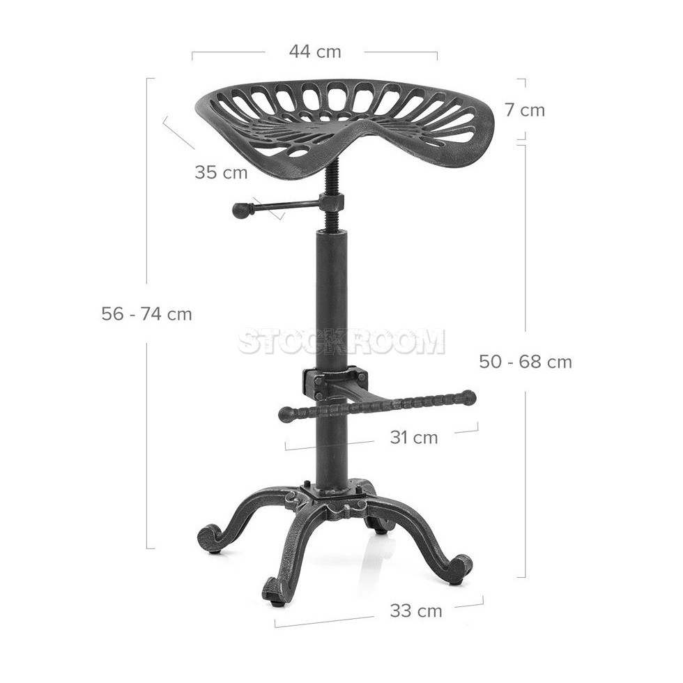 Issac Adjustable Metal Bar Stool 