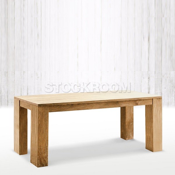 Jacob Chunky Solid Oak Wood Dining Table Set - 160cm