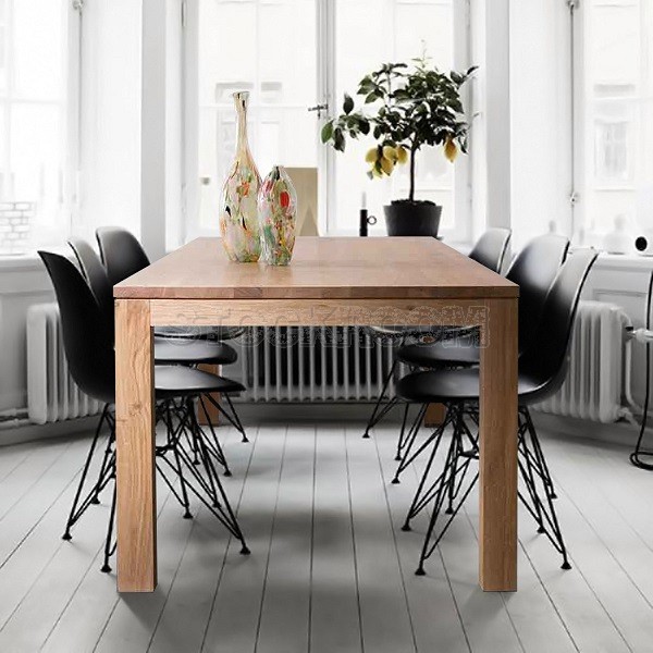 Jacob Slim Solid Oak Wood Dining Table