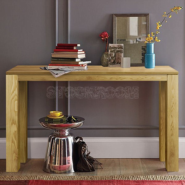 Jacob Solid Oak Wood Console Table