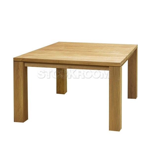 Jacob Solid Oak Wood Square Dining Table