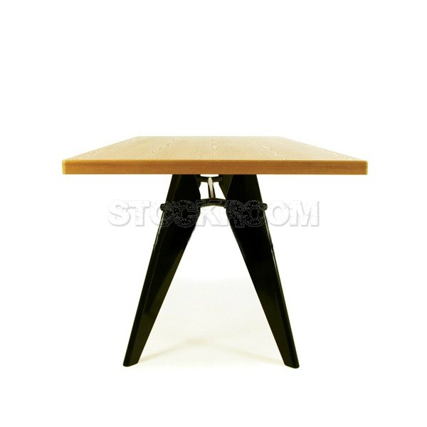 Jean Prouve Gueridon Em Style Dining Table - Oak