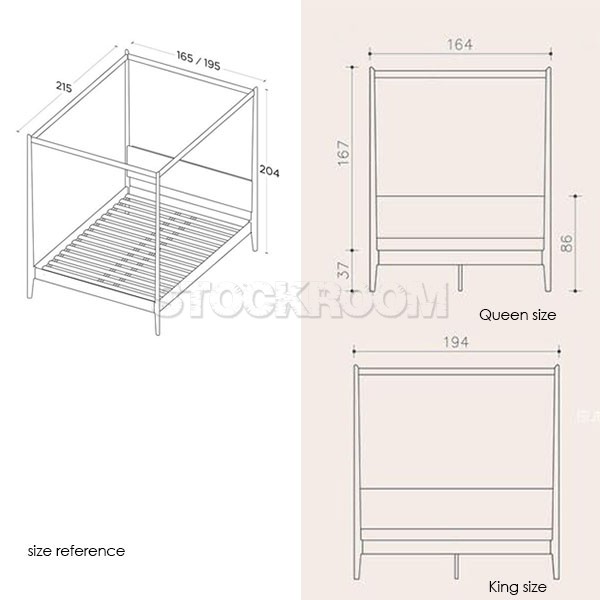 Jenson Solid Oak Wood Bed Frame