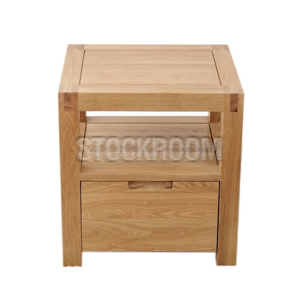 Jeremy Solid Oak Wood Bedside Table 
