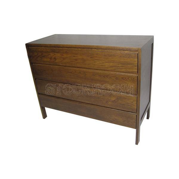 Jess Solid Oak Wood 4 Drawers Chest