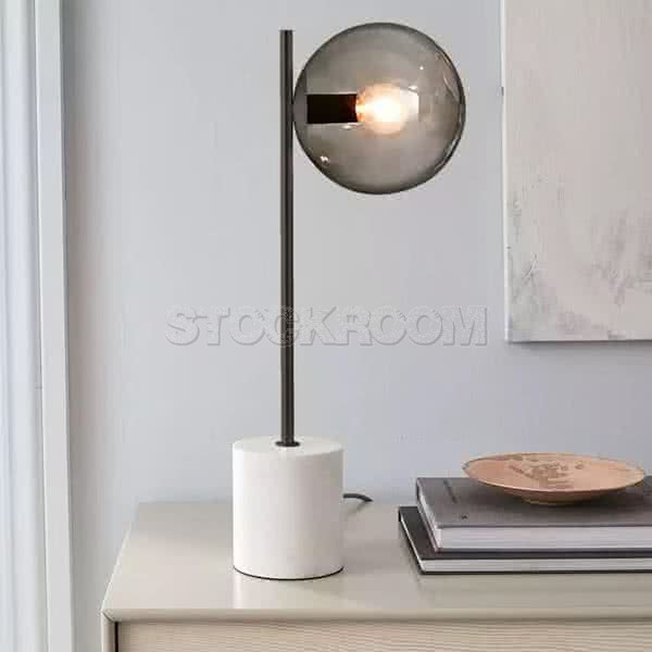 JM20 Modern Signature Holloway Marble Base Table Lamp (Single Bulb)