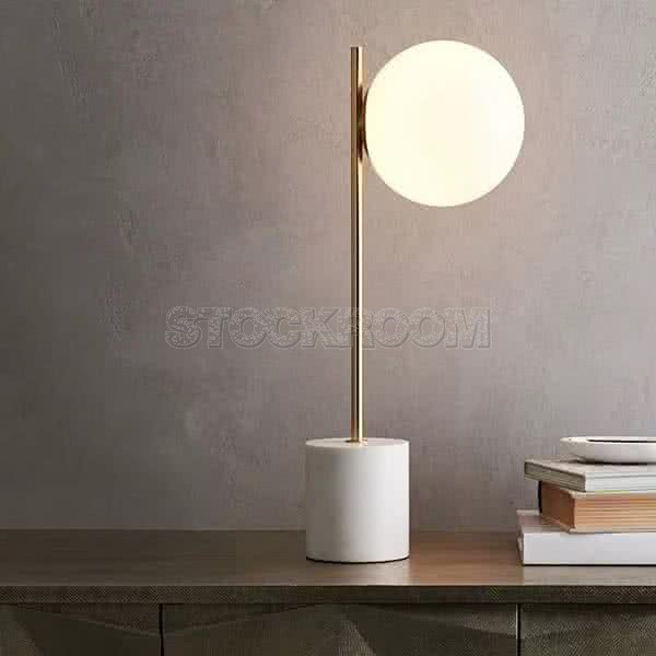 JM20 Modern Signature Holloway Marble Base Table Lamp (Single Bulb)