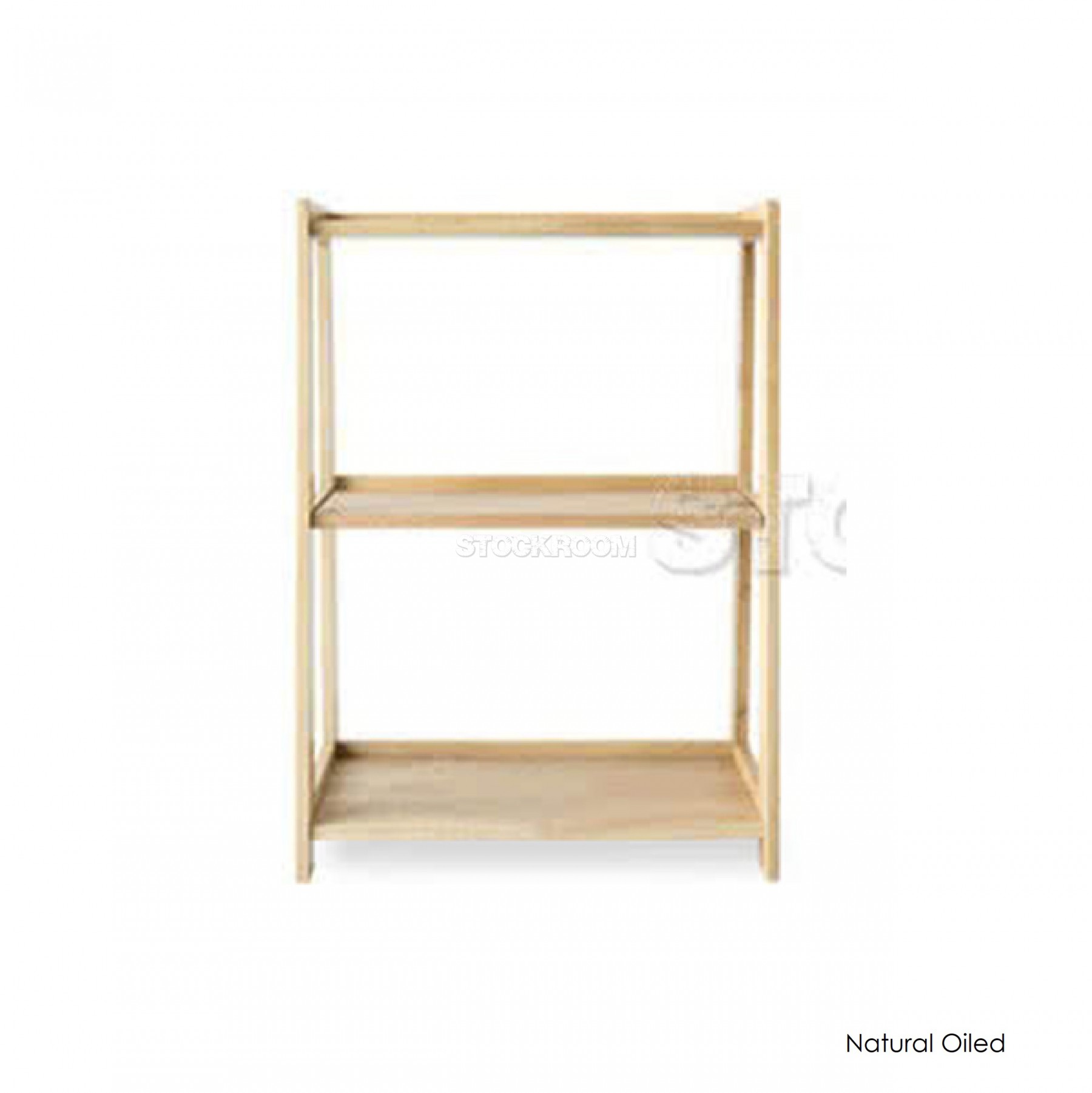 Joel Solid Oak Wood Shelf - 3 Rows