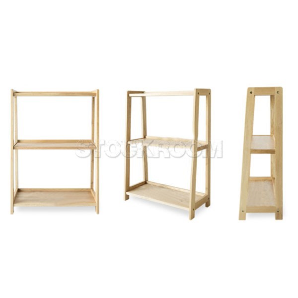 Joel Solid Oak Wood Shelf - 3 Rows