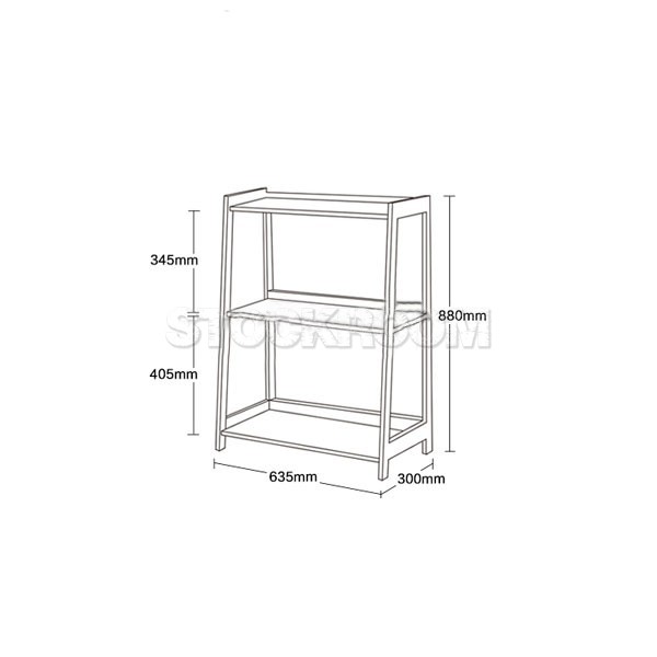 Joel Solid Oak Wood Shelf - 3 Rows