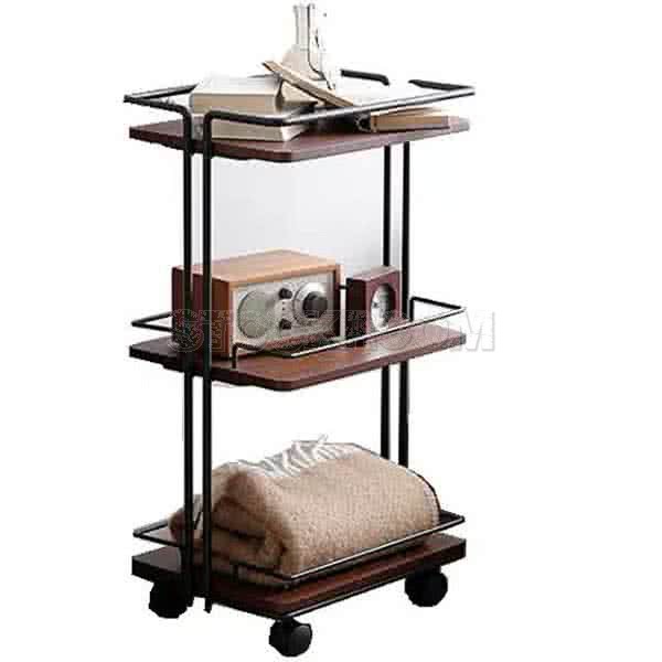 Josias Industrial Style Shelf Trolley with Wheels