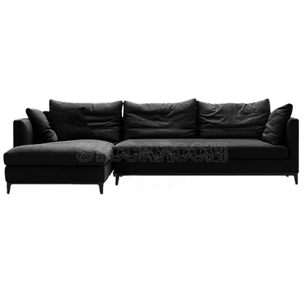 Juliett Leather Feather Down Sofa - L shape / Sectional Sofa