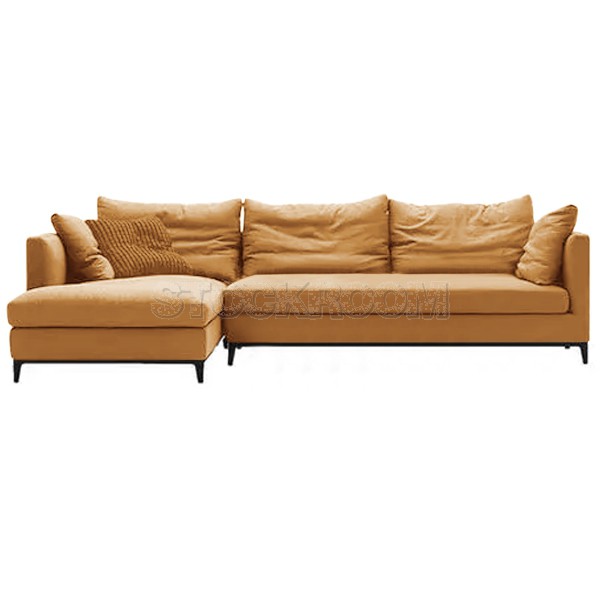 Juliett Leather Feather Down Sofa - L shape / Sectional Sofa