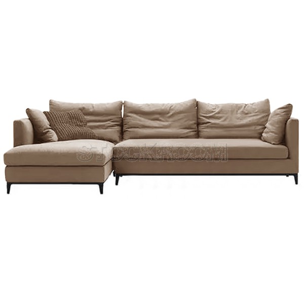 Juliett Leather Feather Down Sofa - L shape / Sectional Sofa