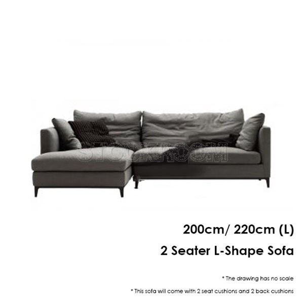 Juliett Fabric Feather Down Sofa - L shape / Sectional Sofa