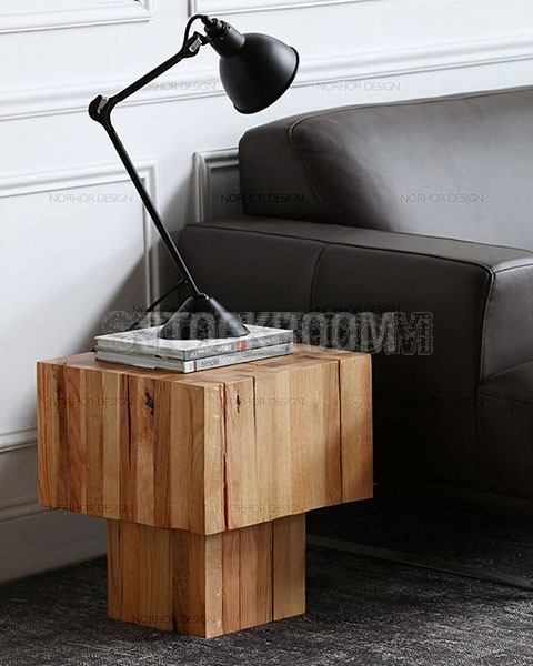 Kaapo Solid Wood Stool / Side Table