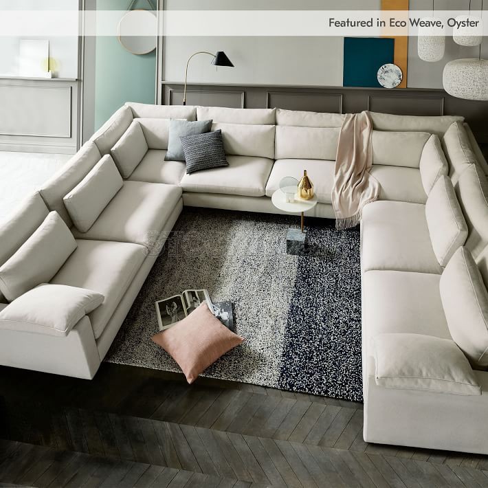 Kagan Fabric Feather Down Sofa - U Shape / Sectional Sofa