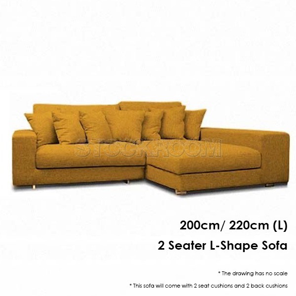 Kagan Fabric Feather Down Sofa - L Shape / Sectional Sofa