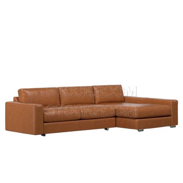 Kagan Leather Feather Down Sofa - L Shape