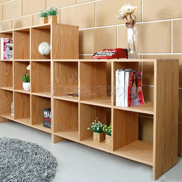 Kassiani Solid Oak Wood Bookshelves - 6 Units