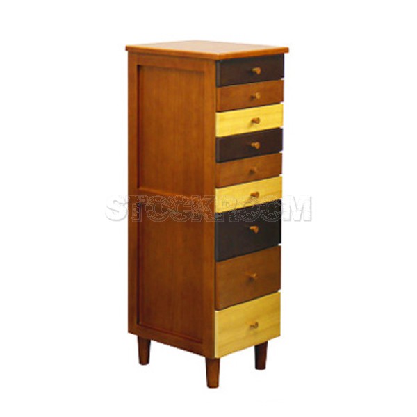 Keith Multicolor Solid Paulownia Wood Cabinet