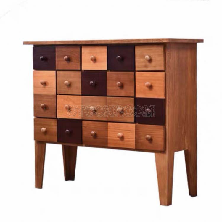 Keity Multicolor Solid Paulownia Wood Sideboard - 10 Drawers