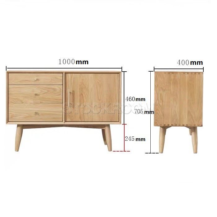 KHASAN SOLID WOOD SIDEBOARD CABINET AND MEDIA CONSOLE