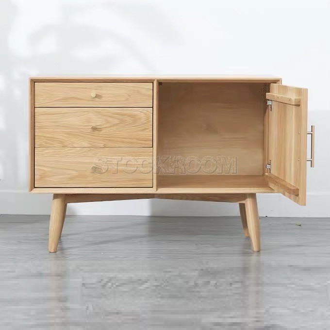 KHASAN SOLID WOOD SIDEBOARD CABINET AND MEDIA CONSOLE
