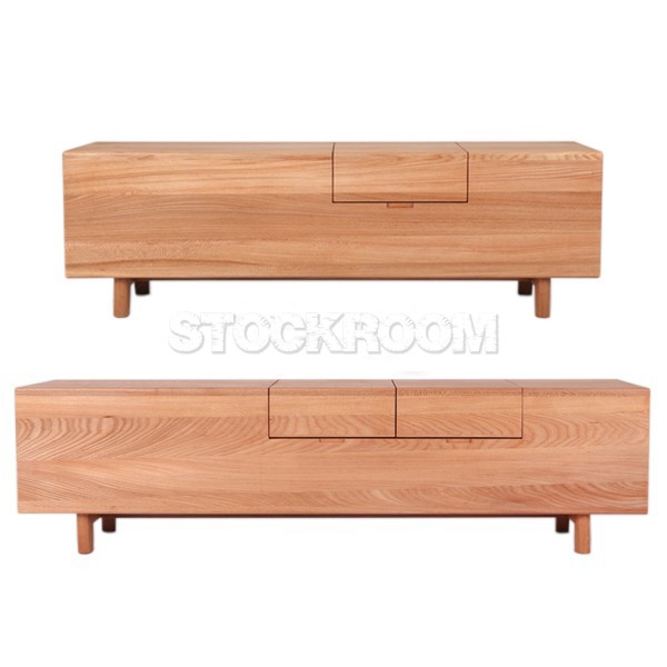 Konell Solid Oak Wood TV Cabinet